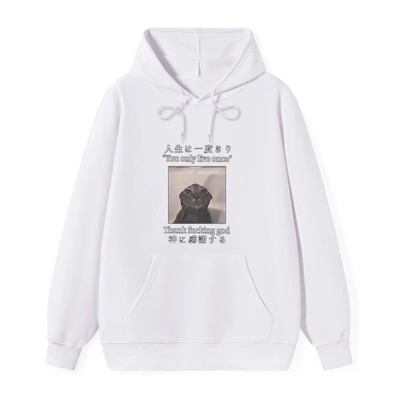 teskony Funny Melancholy Cat Classic Hoodie