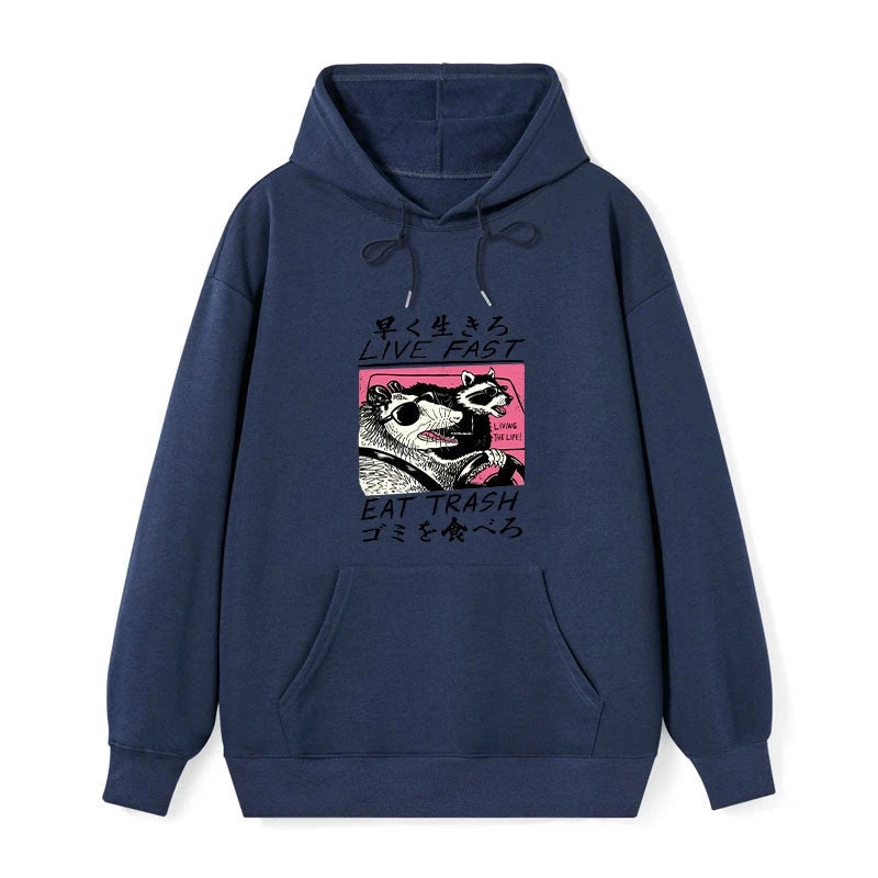 teskony Live Fast Eat Trash Classic Hoodie