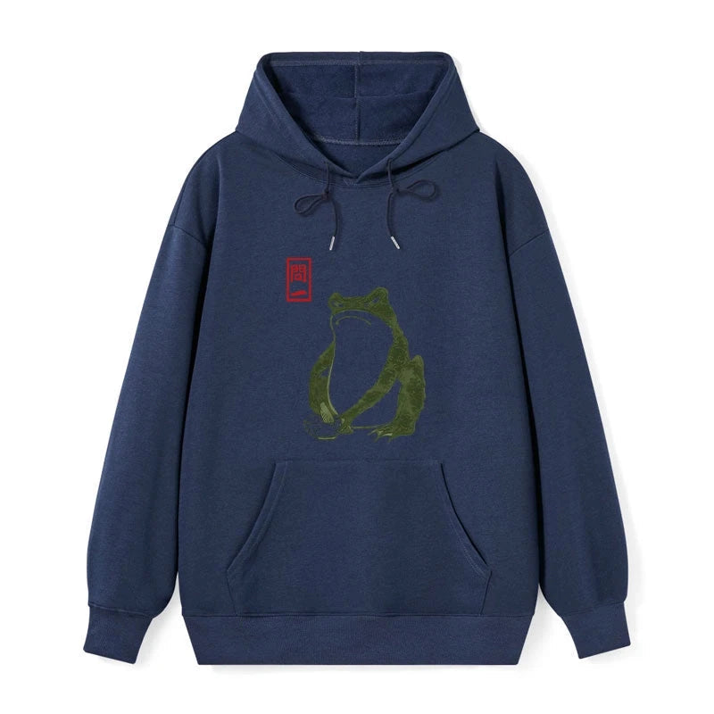teskony Woodblock Print Frog Classic Hoodie