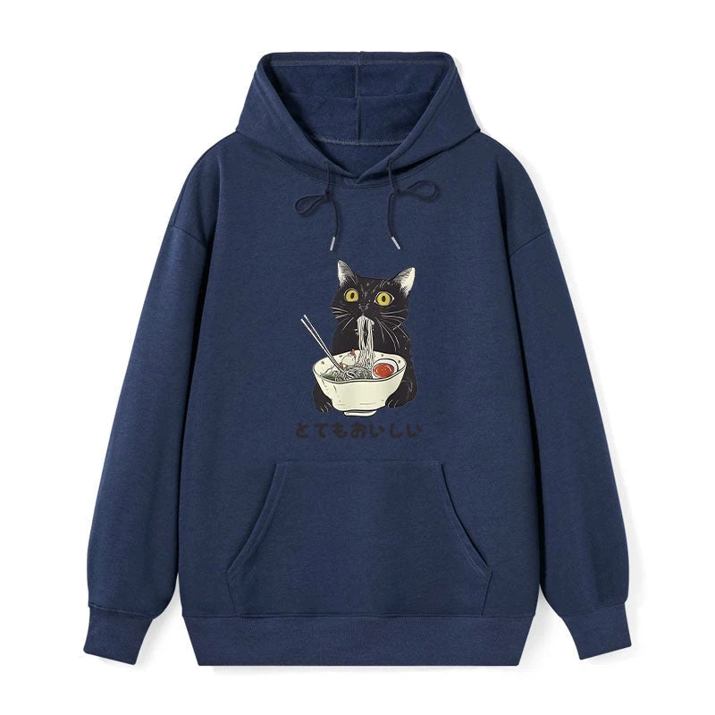 teskony Cats Eat Ramen Noodles Classic Hoodie
