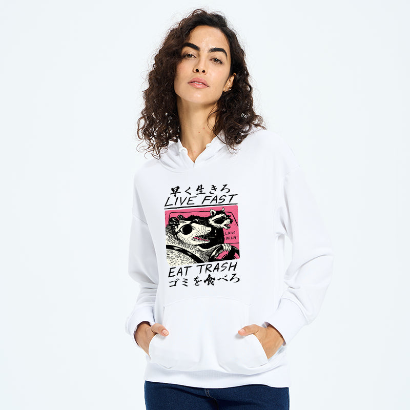 teskony Live Fast Eat Trash Classic Hoodie