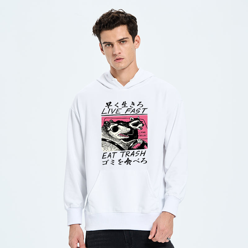 teskony Live Fast Eat Trash Classic Hoodie