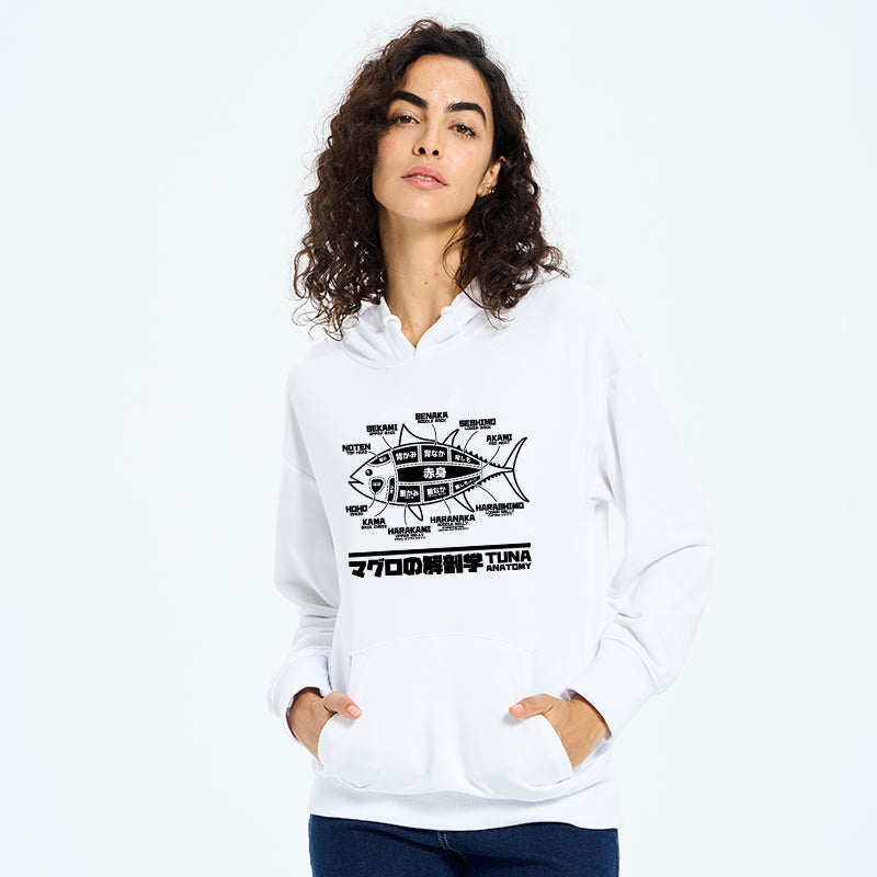 teskony Tuna Dissection Map Japanese Classic Hoodie