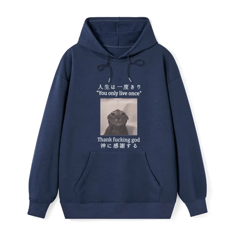 teskony Funny Melancholy Cat Classic Hoodie