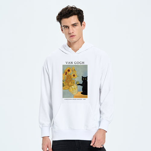 teskony Black Cat With Sunflowers Classic Hoodie