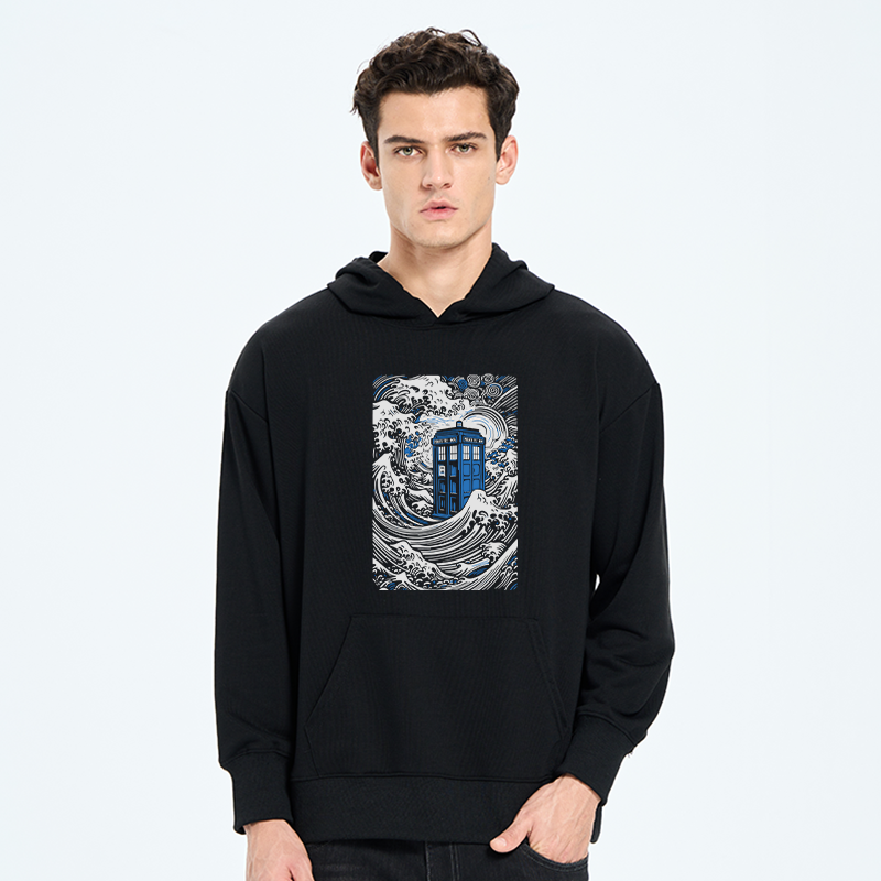 teskony The Great Wave Off Tardis Classic Hoodie