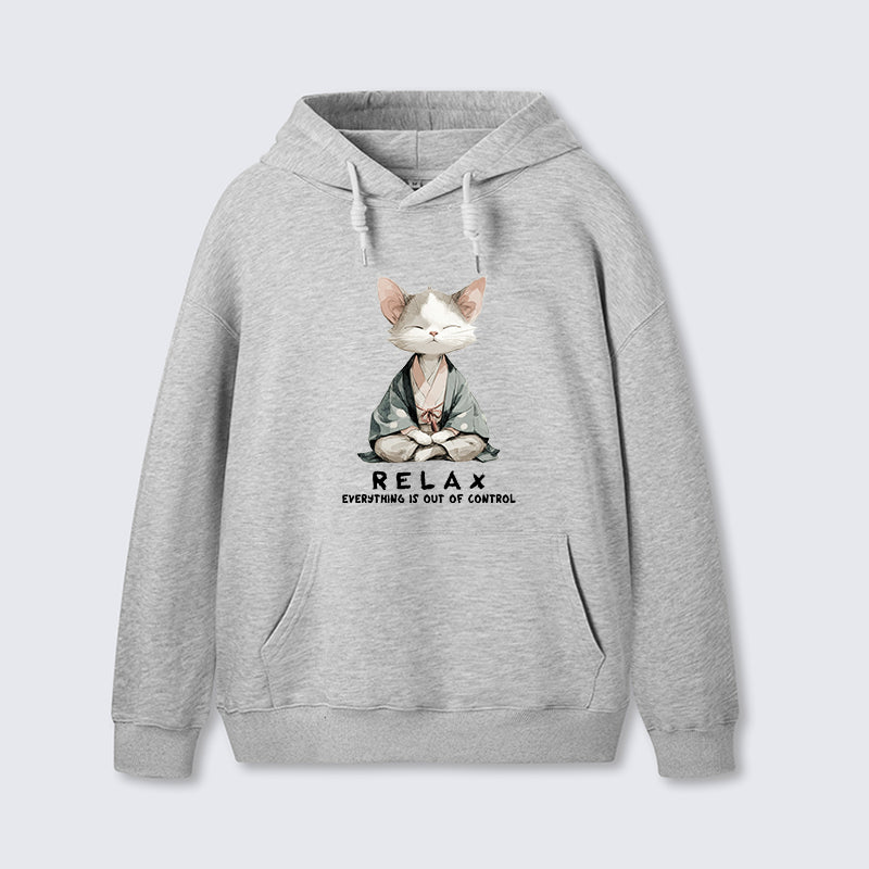 teskony Zen Cat Relaxation Everything's Out Of Control Classic Hoodie