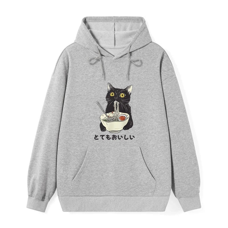 teskony Cats Eat Ramen Noodles Classic Hoodie