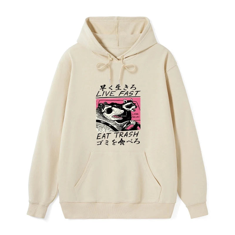 teskony Live Fast Eat Trash Classic Hoodie