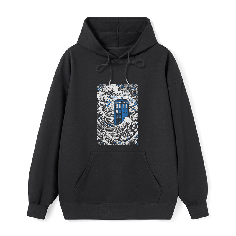 teskony The Great Wave Off Tardis Classic Hoodie