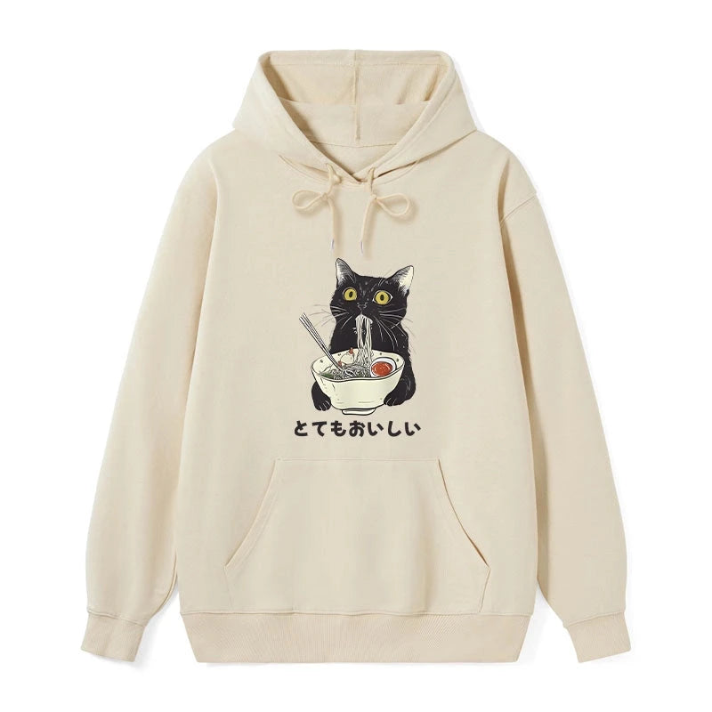 teskony Cats Eat Ramen Noodles Classic Hoodie