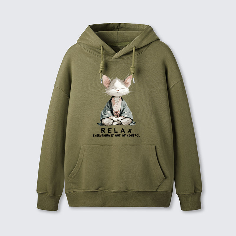 teskony Zen Cat Relaxation Everything's Out Of Control Classic Hoodie