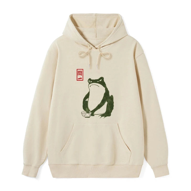 teskony Woodblock Print Frog Classic Hoodie