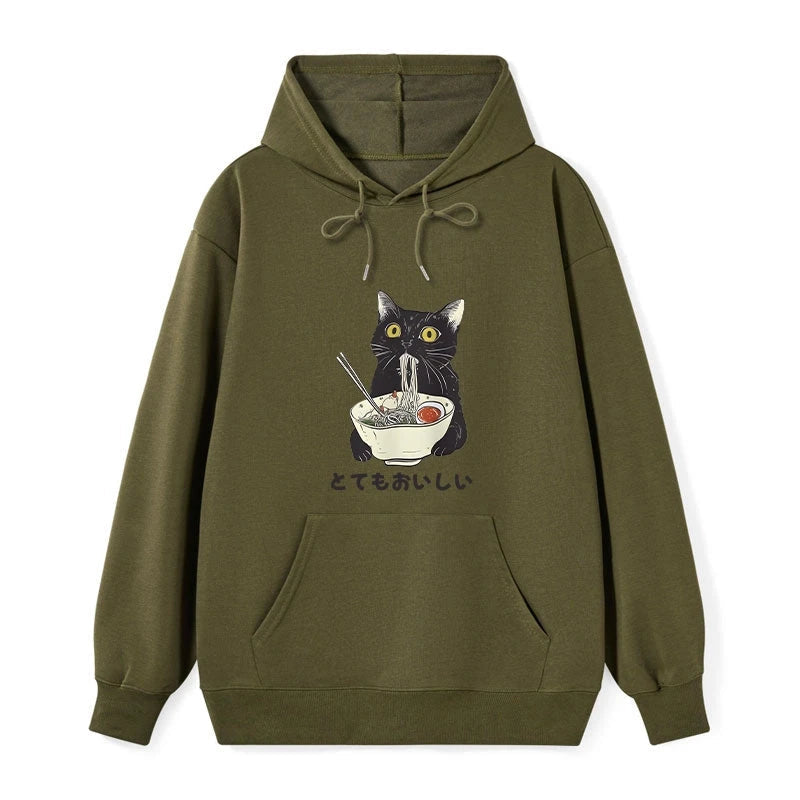 teskony Cats Eat Ramen Noodles Classic Hoodie