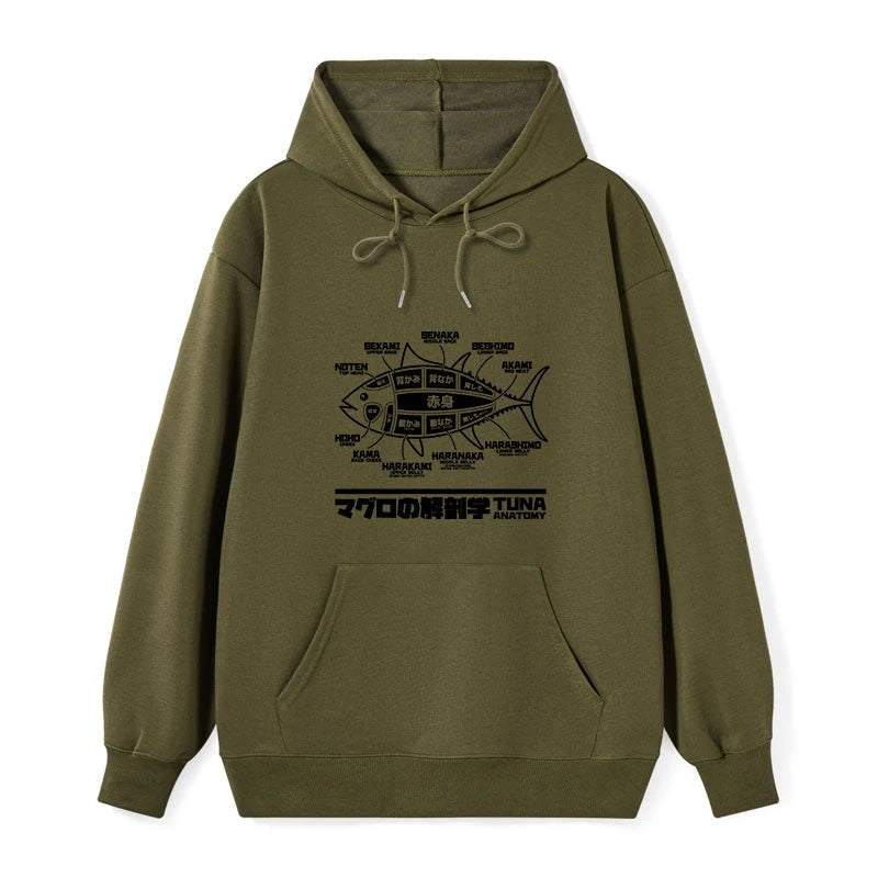 teskony Tuna Dissection Map Japanese Classic Hoodie