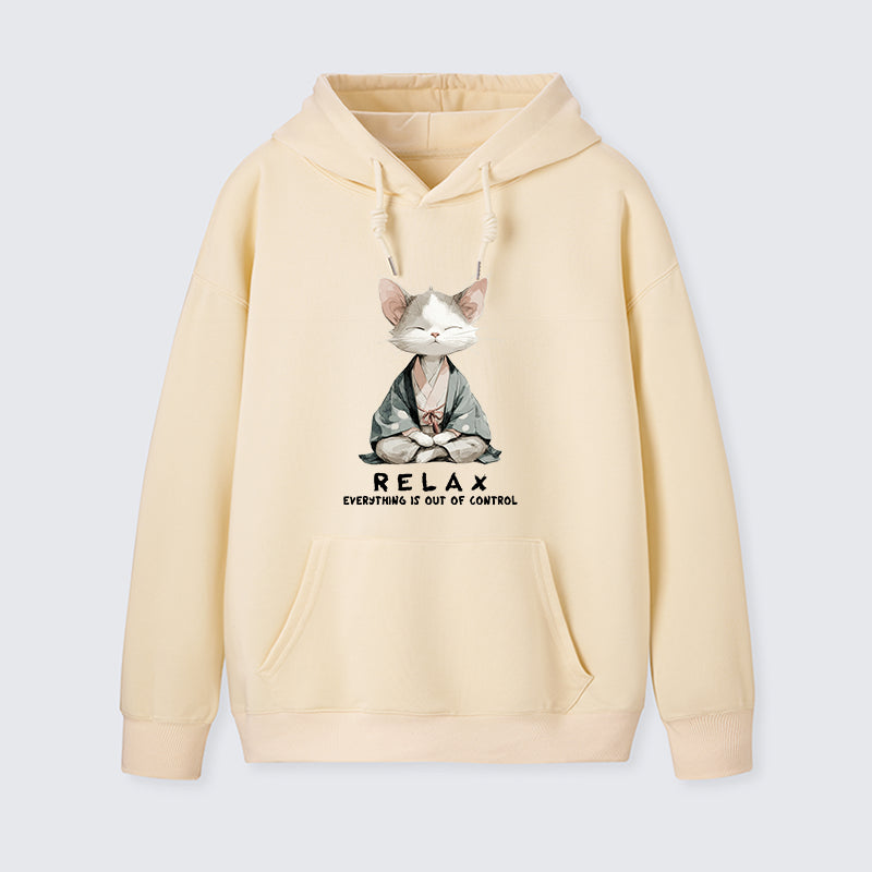 teskony Zen Cat Relaxation Everything's Out Of Control Classic Hoodie