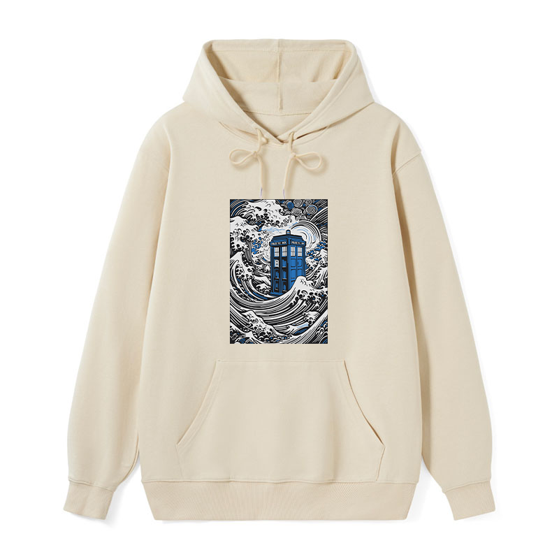 teskony The Great Wave Off Tardis Classic Hoodie