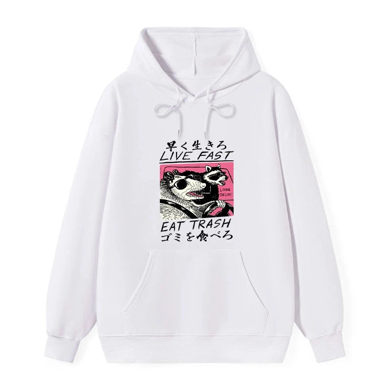 teskony Live Fast Eat Trash Classic Hoodie