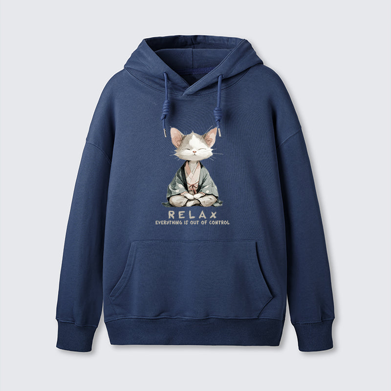 teskony Zen Cat Relaxation Everything's Out Of Control Classic Hoodie