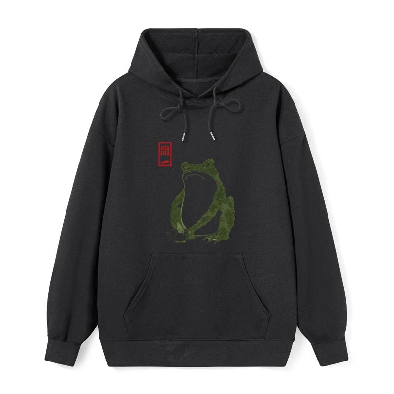teskony Woodblock Print Frog Classic Hoodie