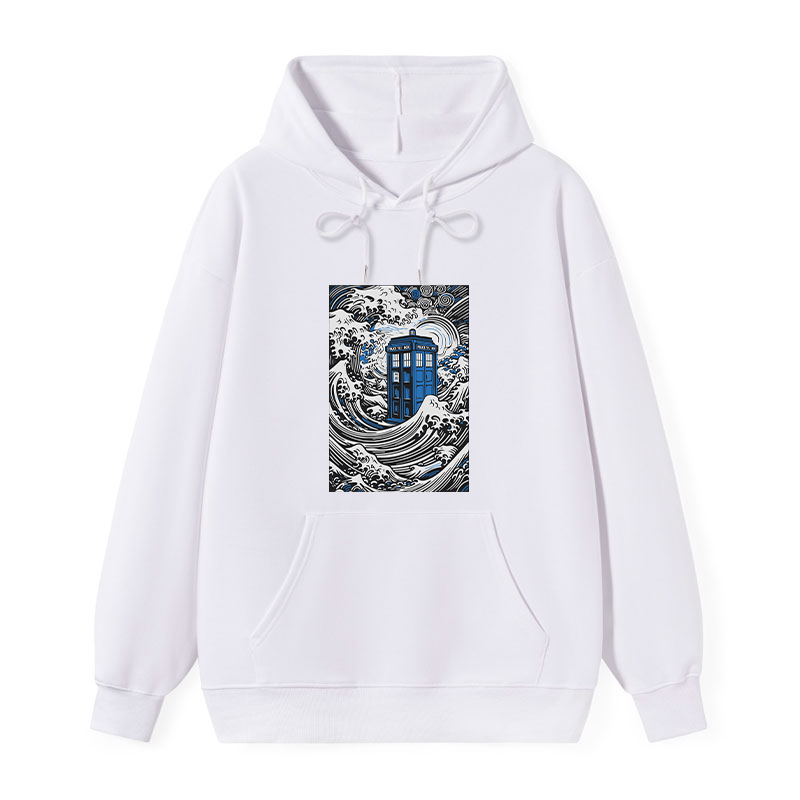 teskony The Great Wave Off Tardis Classic Hoodie