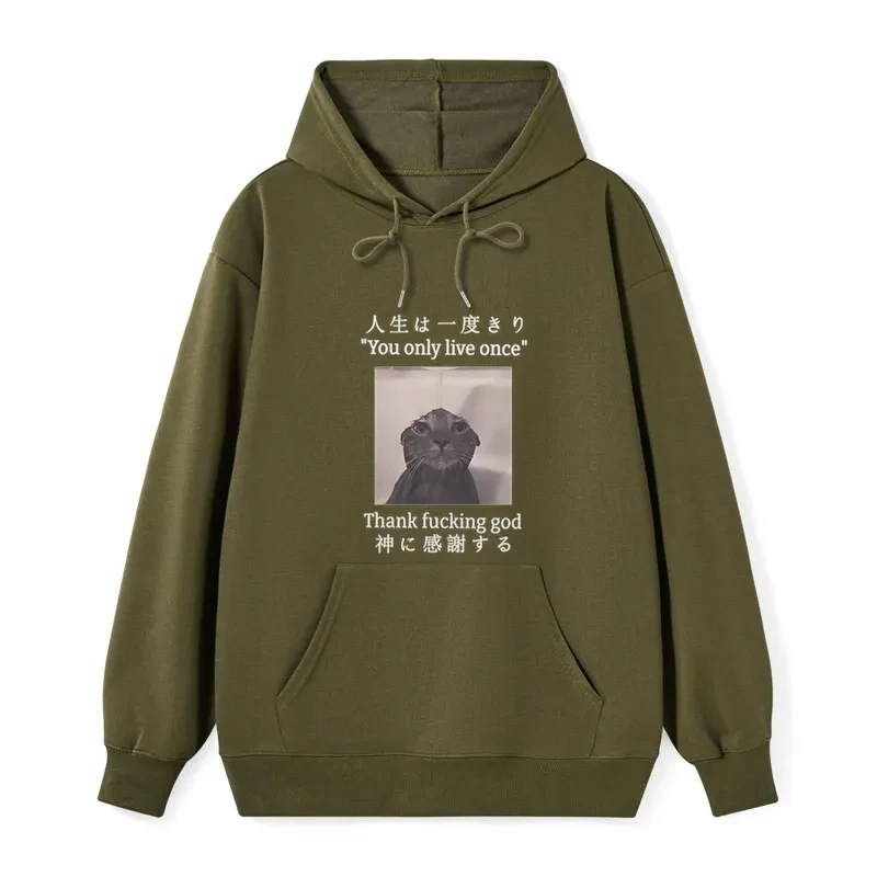 teskony Funny Melancholy Cat Classic Hoodie
