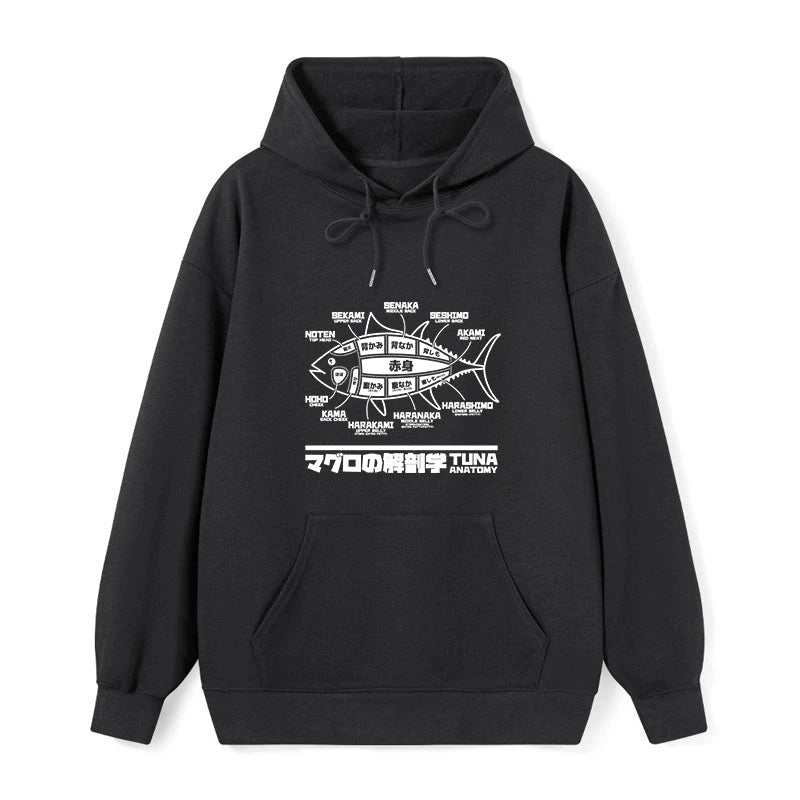 teskony Tuna Dissection Map Japanese Classic Hoodie