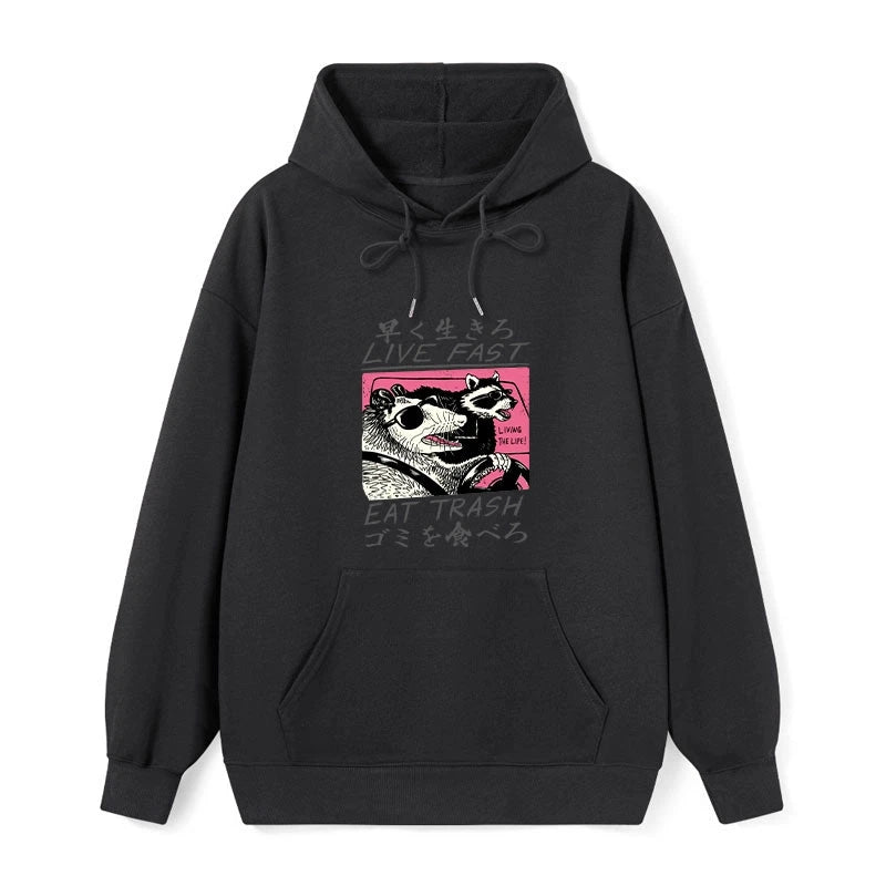 teskony Live Fast Eat Trash Classic Hoodie