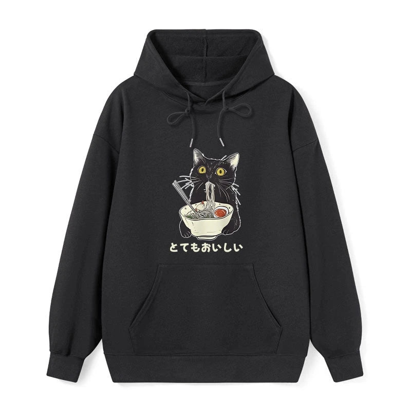teskony Cats Eat Ramen Noodles Classic Hoodie