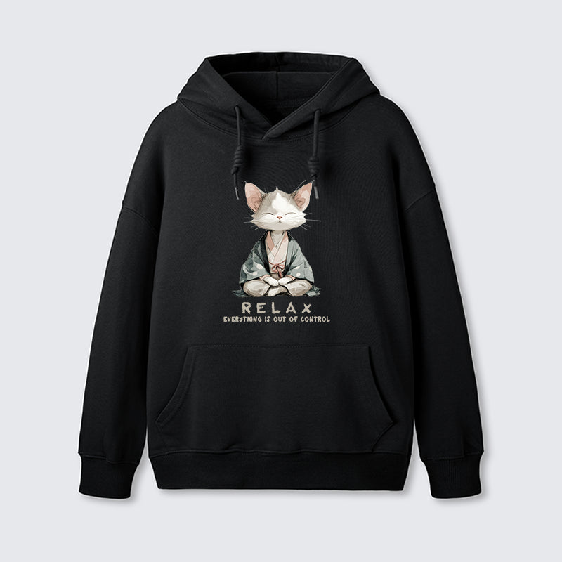 teskony Zen Cat Relaxation Everything's Out Of Control Classic Hoodie