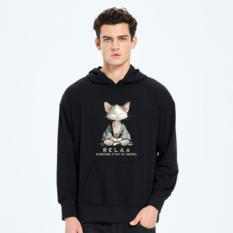 teskony Zen Cat Relaxation Everything's Out Of Control Classic Hoodie