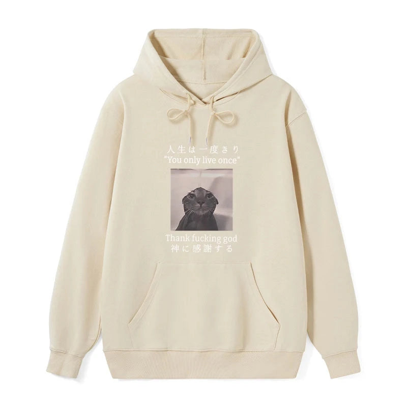 teskony Funny Melancholy Cat Classic Hoodie