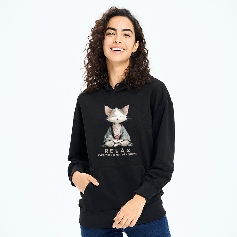 teskony Zen Cat Relaxation Everything's Out Of Control Classic Hoodie