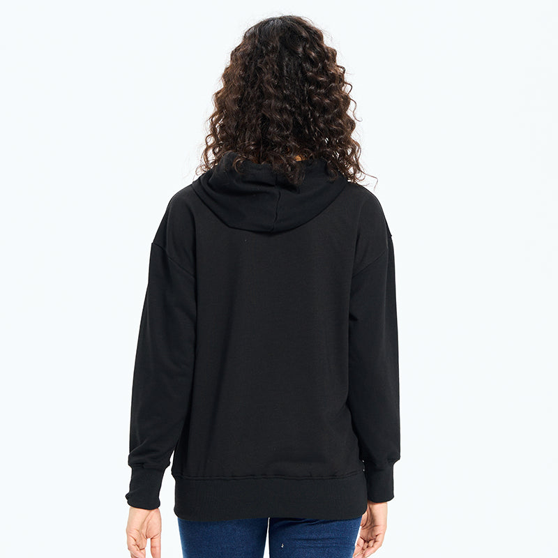 teskony Cute Black Cat Japanese Classic Hoodie