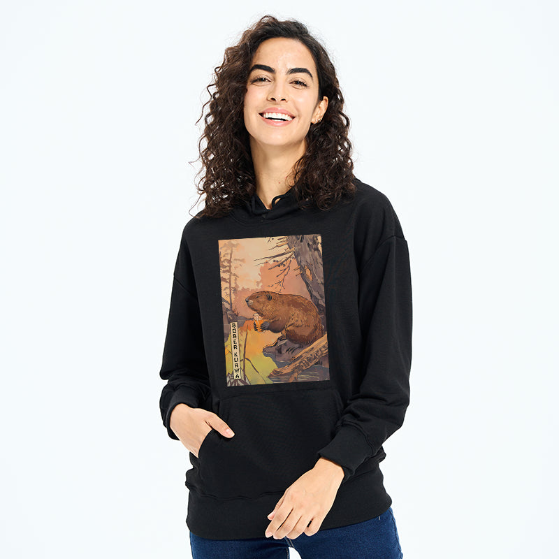 teskony Beaver By The River Classic Hoodie